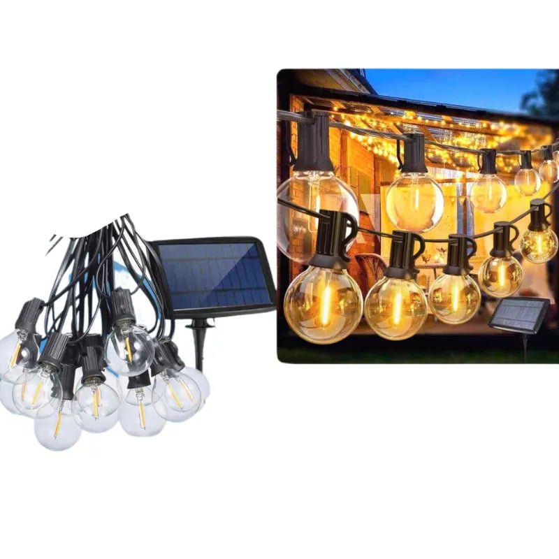 Guirnalda Solar LED 7.5m con 20 Ampolletas | Exterior IP65 - Olimantech