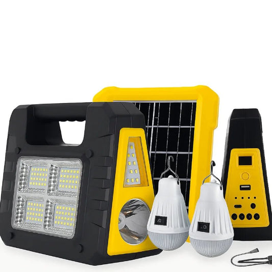 Kit Solar de Emergencia con USB y 2 Ampolletas LED - Iluminación Portátil y Carga para Dispositivos - Olimantech