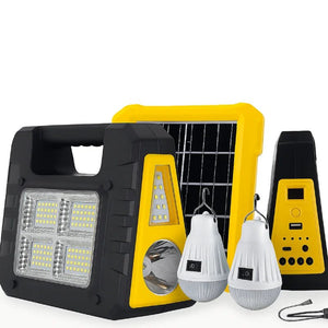 Kit Solar de Emergencia con USB y 2 Ampolletas LED - Iluminación Portátil y Carga para Dispositivos - Olimantech