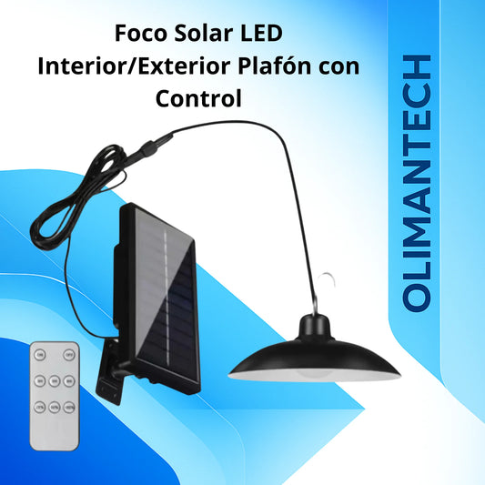 Lámpara solar LED para interior y exterior con control remoto, iluminación ecológica sin electricidad