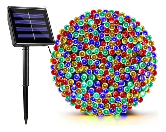 Pack 2 Guirnaldas Solares LED 10 Metros | 100 Luces Decorativas - Olimantech