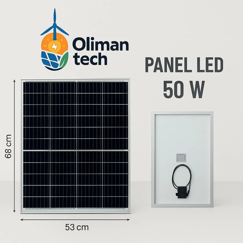 Panel Solar Monocristalino 50W – Compacto, Eficiente y Portátil | Olimantech Chile - Olimantech