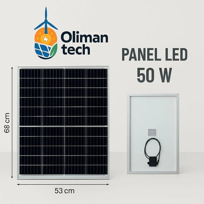 Panel Solar Monocristalino 50W – Compacto, Eficiente y Portátil | Olimantech Chile - Olimantech