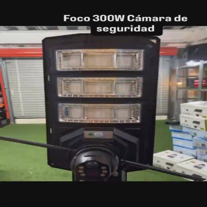 Foco Solar 300W con Cámara WiFi 2MP HD | 2 en 1 Solar