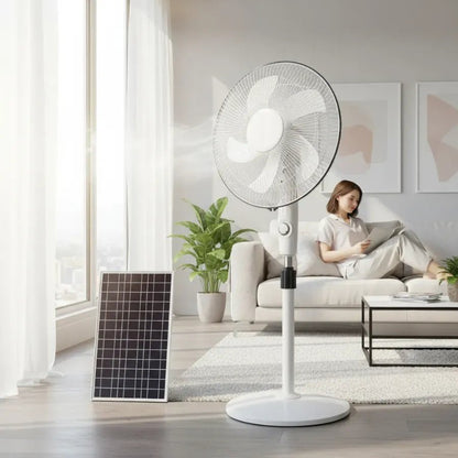 Ventilador Solar Recargable 5 Aspas Silencioso con Panel - Olimantech