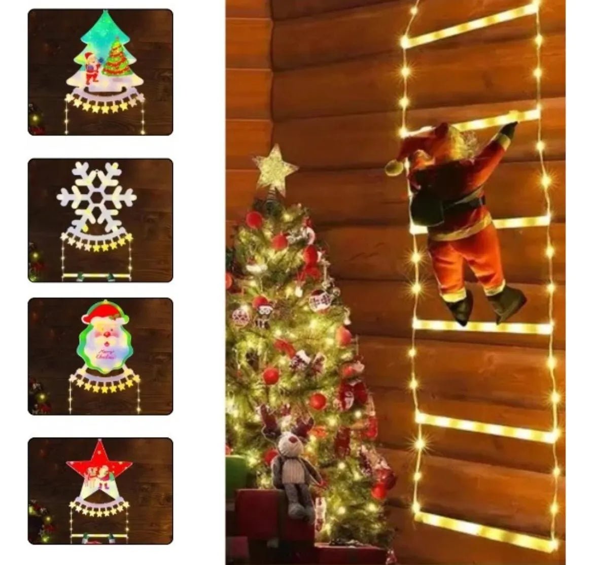 Viejo Pascuero Escalera Solar con Luces LED – 1.60 m - Olimantech