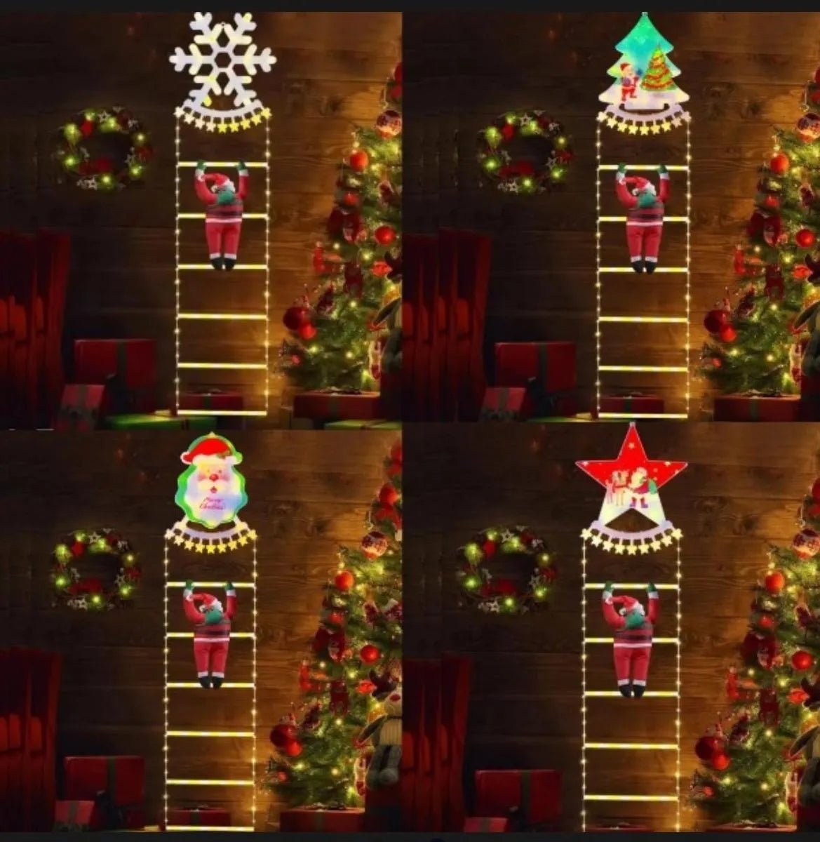 Viejo Pascuero Escalera Solar con Luces LED – 1.60 m - Olimantech